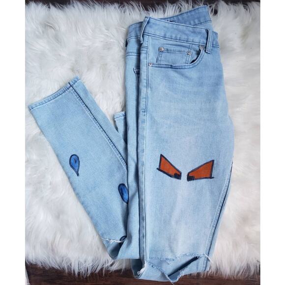 Pac Sun Women's Ripped Skinny Jeans - Size 29 - Active Stretch - Picture 5 of 7